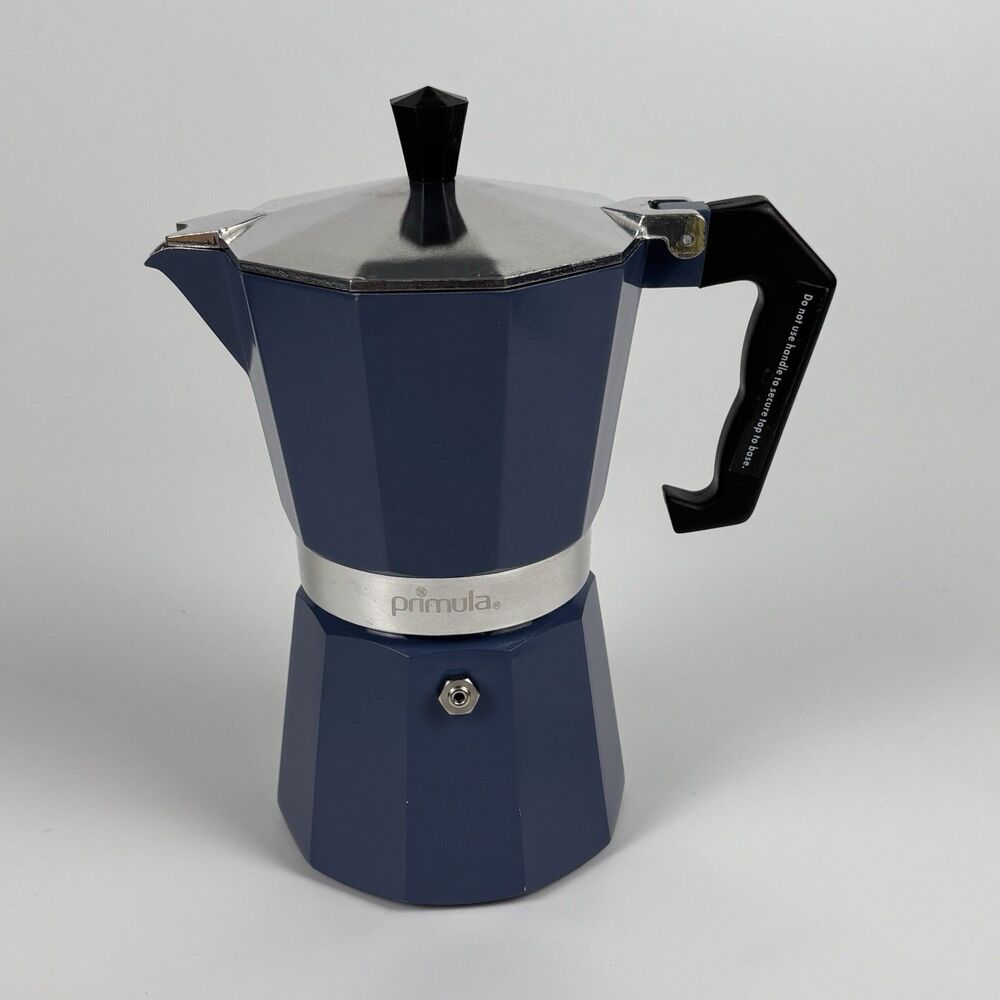 Primula Aluminum Espresso Maker 6 Cup - Italian & Cuban Style Coffee Blue